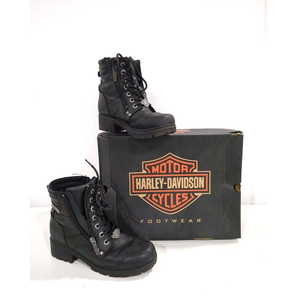 78038  Harley Davidson Inman Mills Women's Boots Size 9 Black